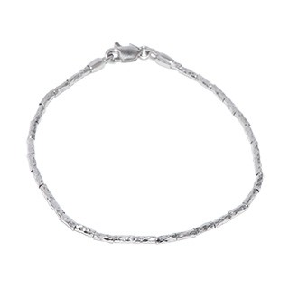 Pulseira em Ouro Branco Aht Hammer Trabalhada 16cm