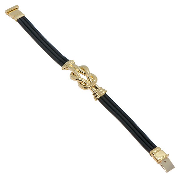 Pulseira em Ouro 18k Alpha Rubber Crossed Drops