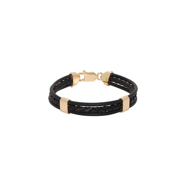 Pulseira em Ouro 18k Alpha Leather Rubber