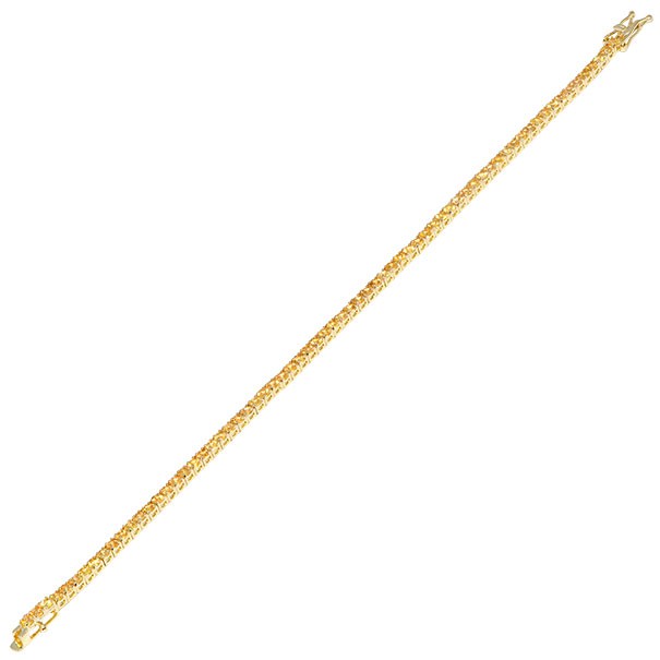 Pulseira Riviera Rosé com 69 Safiras Amarelas 
