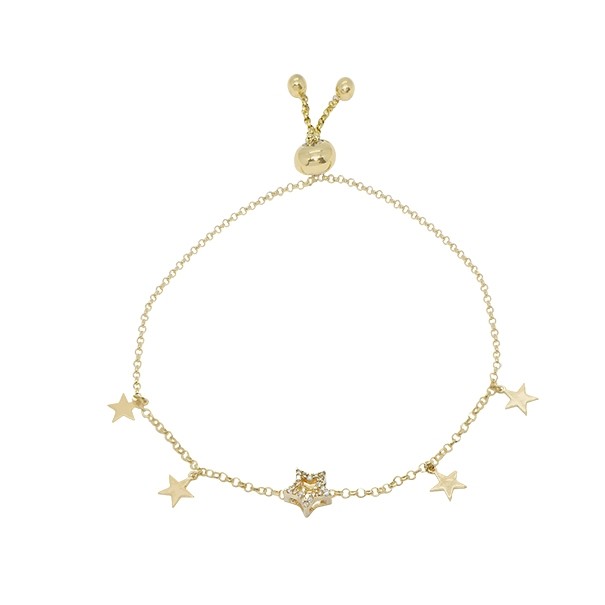 Pulseira em Ouro 18k Estrela com 20 Brilhantes