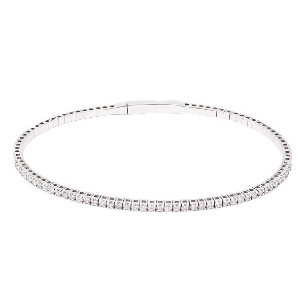 Bracelete em Ouro Branco 18k Riviera com 44 Diamantes