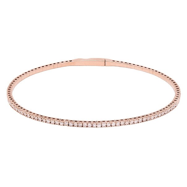 Bracelete em Ouro Rosé 18k Riviera com 44 Diamantes