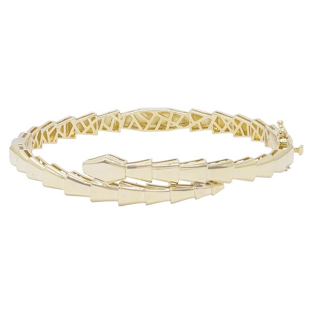 Bracelete em Ouro Amarelo 18k Cobra com Escamas Polidas 