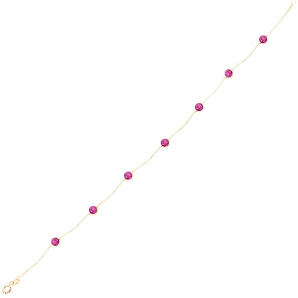 Pulseira Dambete com Zircônias Vermelhas 4mm      