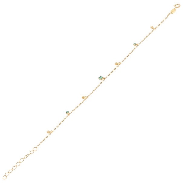 Pulseira em Ouro 18k Polen com 3 Esmeraldas 