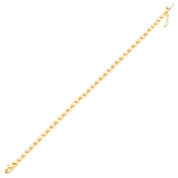 Pulseira em Ouro 18k Bolinhas Polidas - 16cm