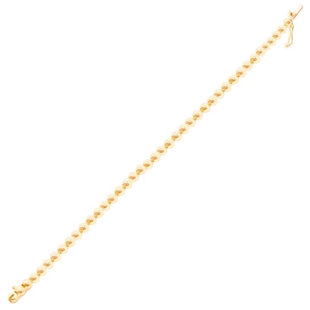 Pulseira em Ouro 18k Bolinhas Polidas - 16cm