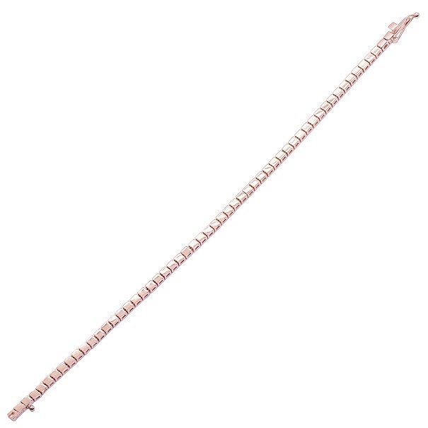 Pulseira em Ouro Rosé 18k Riviera Polida 16cm 