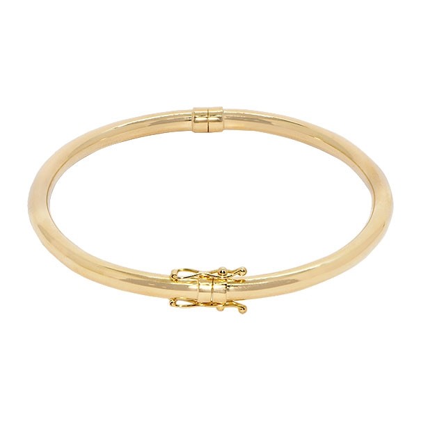 Bracelete em Ouro 18k Oco Fio Redondo 4mm Polido Diâmetro 60mX50m