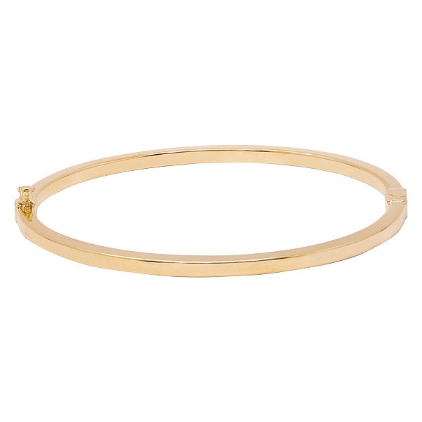 Bracelete em Ouro 18k Oco Fio Quadrado 3X3mm Polido Diâmetro 60mX50m   