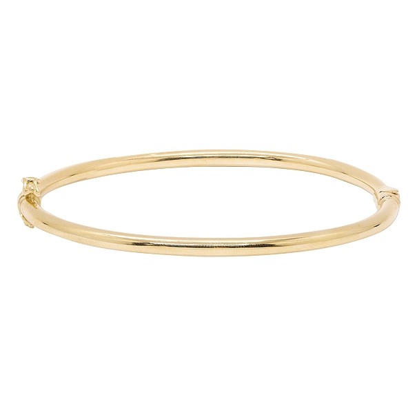 Bracelete em Ouro 18k Oco Fio Redondo 3mm Polido Diâmetro 45X55mm