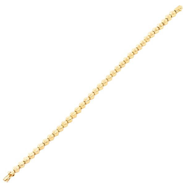 Pulseira em Ouro Amarelo 18k Riviera Sextavada Polida 