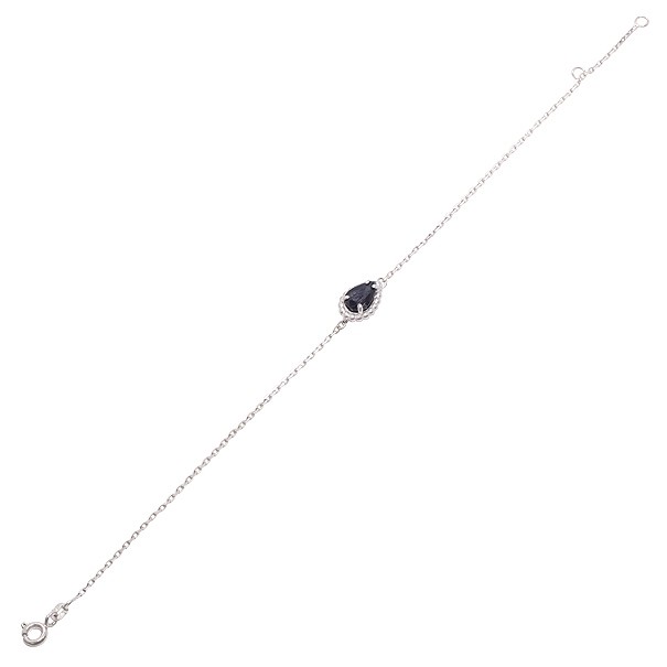 Pulseira em Ouro Branco 18K 1 Safira de 0.47 Quilates