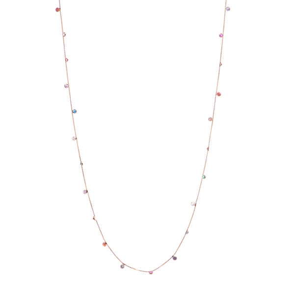 Gargantilha Dambete 45cm com Zircônias Coloridas 