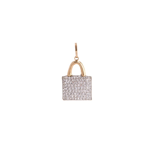 Pingente Cristal Bolsa média dupla face 