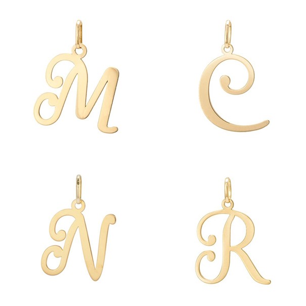 Pingente letras manuscritas grandes