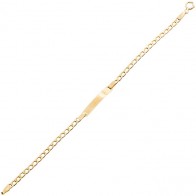 Pulseira em Ouro 18k Infantil Grumet 14cm Oca Com Chapa - 1.90g