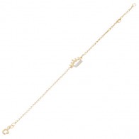 Pulseira Elo Português com Coroa Bicolor 15cm  - 1.30gr