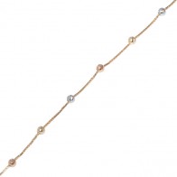 Pulseira 15cm veneziana com bolinhas diamantadas 1.10grs
