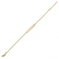 Pulseira em Ouro 18k Groumet com Chapa 16cm - 1.30g