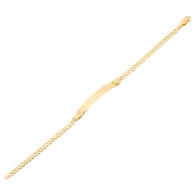 Pulseira em Ouro 18k Groumet com Placa 19cm - 6.60g