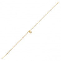 Tornozeleira em Ouro 18k Elo Português com Berloque Coração - 2.40g