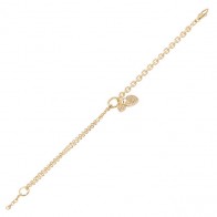 Pulseira em Ouro 18k 1/2 Bailarina 1/2 Cartie Berloque Coração Cravejado com Zircônias 18cm - 5.10g