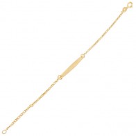 Pulseira em Ouro 18k Grumet com Chapa Navete  15cm - 1.10g