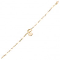 Pulseira em Ouro 18k Elo Português com Medalha São Bento 18cm - 2.30g