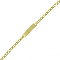 Pulseira em Ouro 18k Chapinha Reta Grumet 13cm - 1.20g