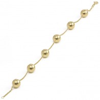 Pulseira  Elo Português 18cm Com Bola 8mm - 4.90gr