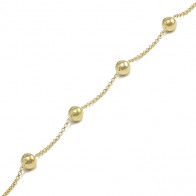 Pulseira Elo Português 18cm Com Bola 5mm - 1.70gr