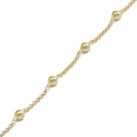Pulseira Infantil Elo Português 13cm Com Bolinhas 3mm - 0.80gr