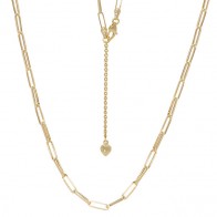 Corrente em Ouro 18k Choker Cartie 38cm com Extensor Pingente Coração - 5.20g