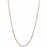 Corrente em Ouro 18k Cordão Laser Tricolor 40cm - 2.70g