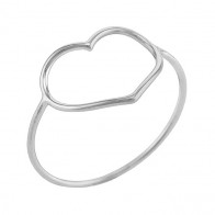 Anel em Ouro Branco 18k Forme Coração Vazado