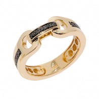 Anel em Ouro 18k Alpha Handcuff com 15 Diamantes Black