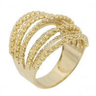 Anel 9 fios largo Bolinhas degradês polidas com 84 Brilhantes