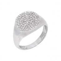 Anel Branco Versátil com 95 Brilhantes