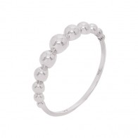 Anel em Ouro Branco 18k Bolinhas Polidas