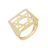 Anel Quadrado Estrela de Davi