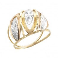 Anel aro duplo navetes tricolor