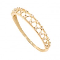 Anel em Ouro 18k Aparador Vazado com Zircônias