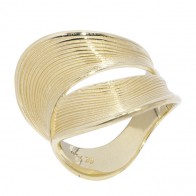 Anel Ouro Fiji Côncavo Fosco/Polido