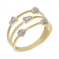 Anel Fall 3 Fios com 7 Brilhantes