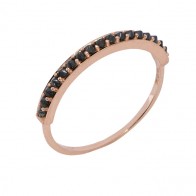 Anel Rosé Spike com 17 Espinélio Negro