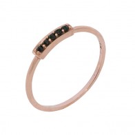 Anel Rosé Spike com 4 Espinélio Negro