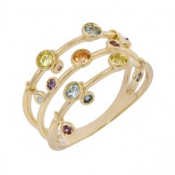 Anel Mix Color com Pedras Naturais