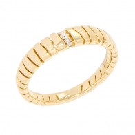 Anel em Ouro 18k Kera Polido com 4 Brilhantes